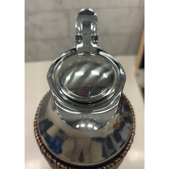New Vintage MCM Broggi Thermal Carafe 18/8 Stainless Steel Rattan 1.5L Italy - Picture 4 of 9